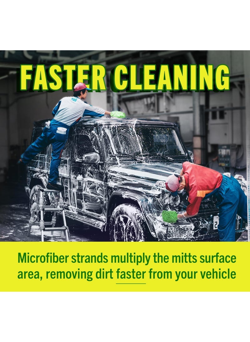 كيلا قفازات غسيل سيارات (عبوة من قطعتين) - قفاز غسيل سيارات من ألياف الشنيل الدقيقة الفاخرة لتنظيف السيارات دون خدوش، مناسب للشاحنات وسيارات الدفع الرباعي والدراجات النارية. إسفنجة غسيل سيارات فائقة الامتصاص ومتينة. - Image 4